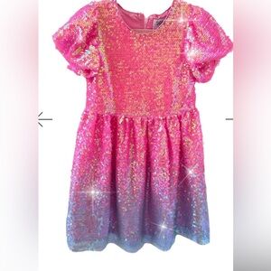 Lola + The Boys Pink Sequin Gradient Party Dress